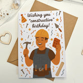 Construction Worker - Builder Happy Birthday Card - Greeting Card